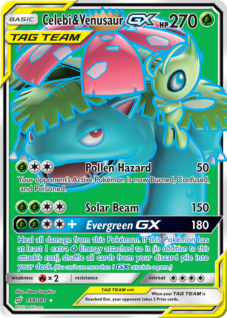 Celebi & Venusaur GX (159/181) [Sun & Moon: Team Up] | Pegasus Games WI