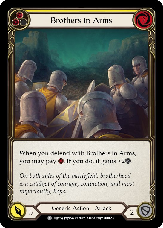Brothers in Arms (Yellow) [UPR204] (Uprising)  Rainbow Foil | Pegasus Games WI