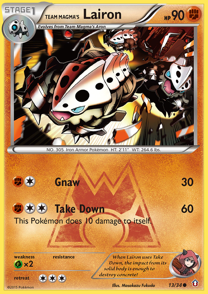 Team Magma's Lairon (13/34) [XY: Double Crisis] | Pegasus Games WI