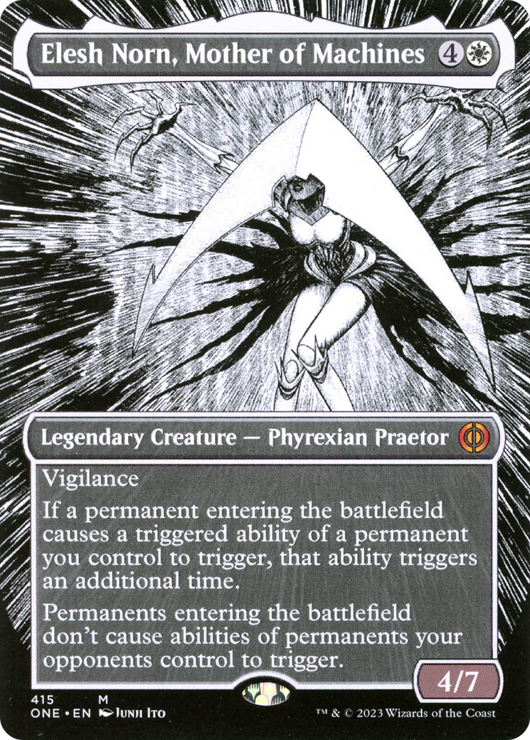 Elesh Norn, Mother of Machines (Borderless Manga) [Phyrexia: All Will Be One] | Pegasus Games WI