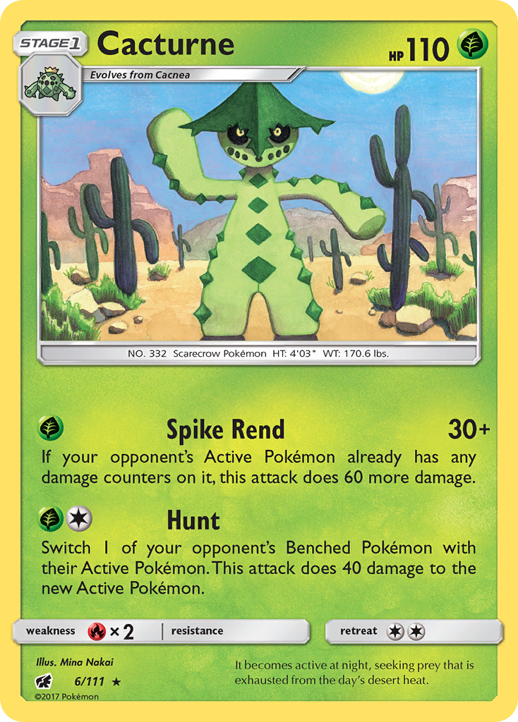 Cacturne (6/111) [Sun & Moon: Crimson Invasion] | Pegasus Games WI