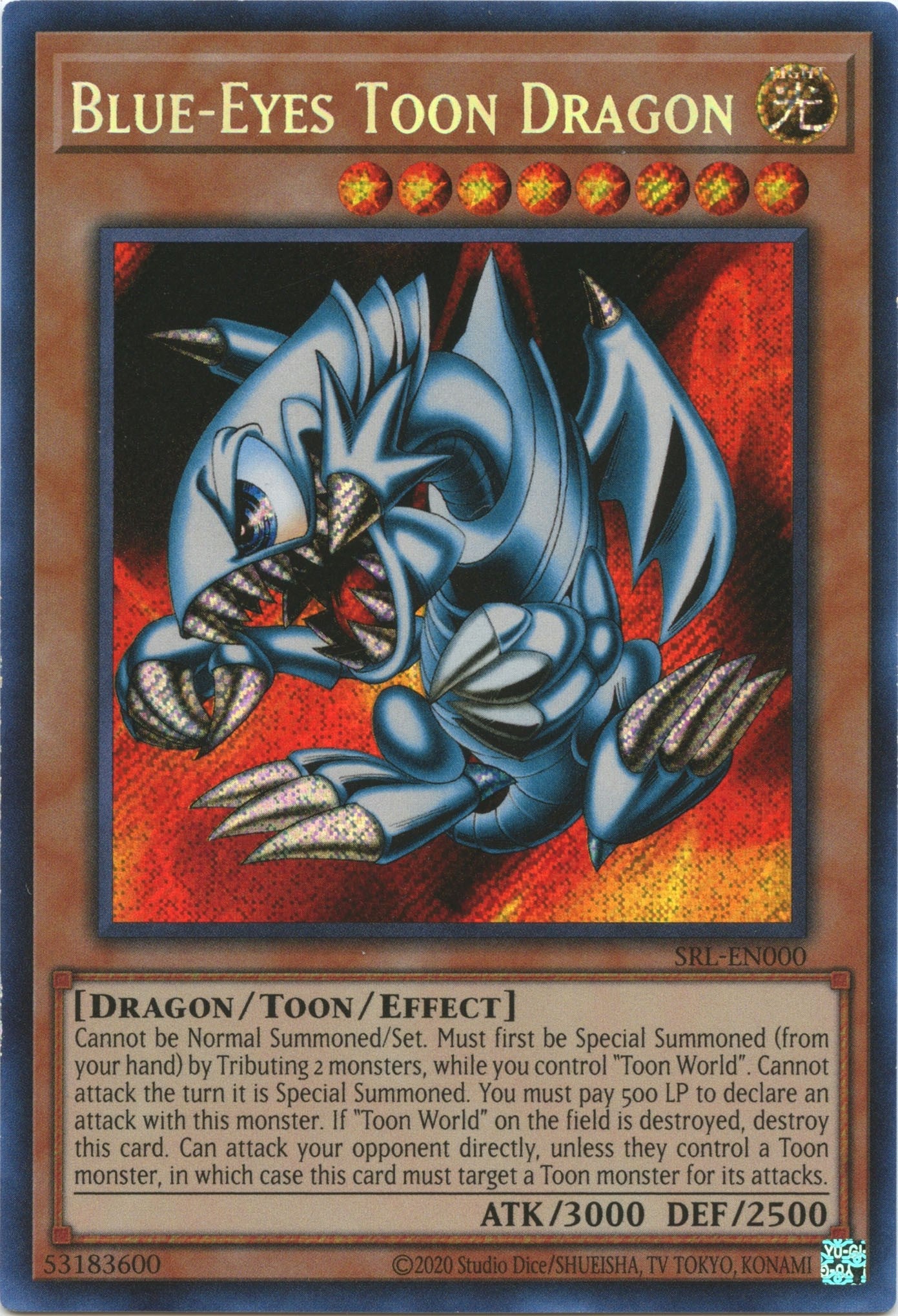 Blue-Eyes Toon Dragon (25th Anniversary) [SRL-EN000] Secret Rare | Pegasus Games WI