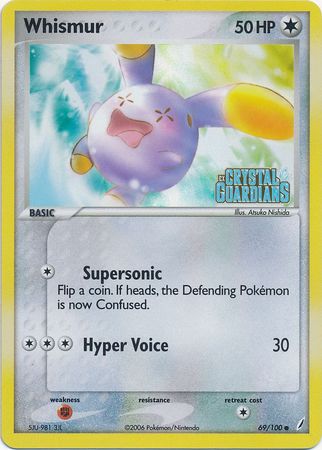 Whismur (69/100) (Stamped) [EX: Crystal Guardians] | Pegasus Games WI