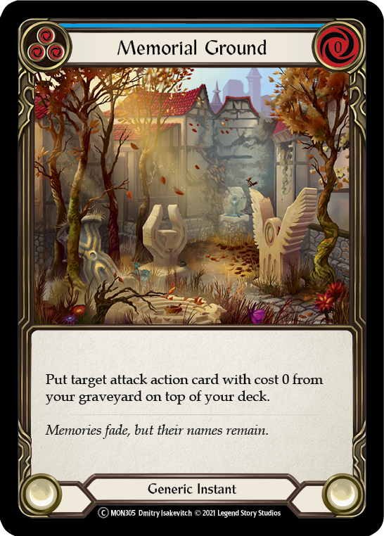 Memorial Ground (Blue) (Rainbow Foil) [U-MON305-RF] Unlimited Rainbow Foil | Pegasus Games WI