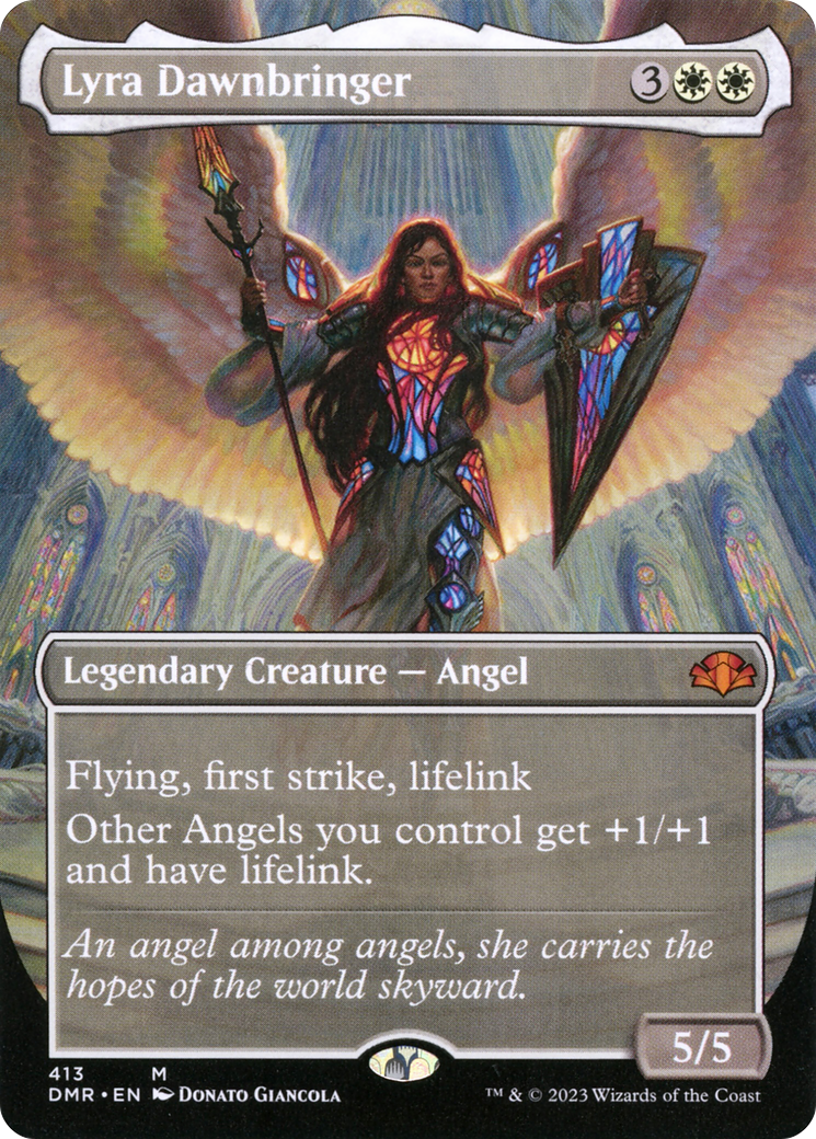 Lyra Dawnbringer (Borderless Alternate Art) [Dominaria Remastered] | Pegasus Games WI