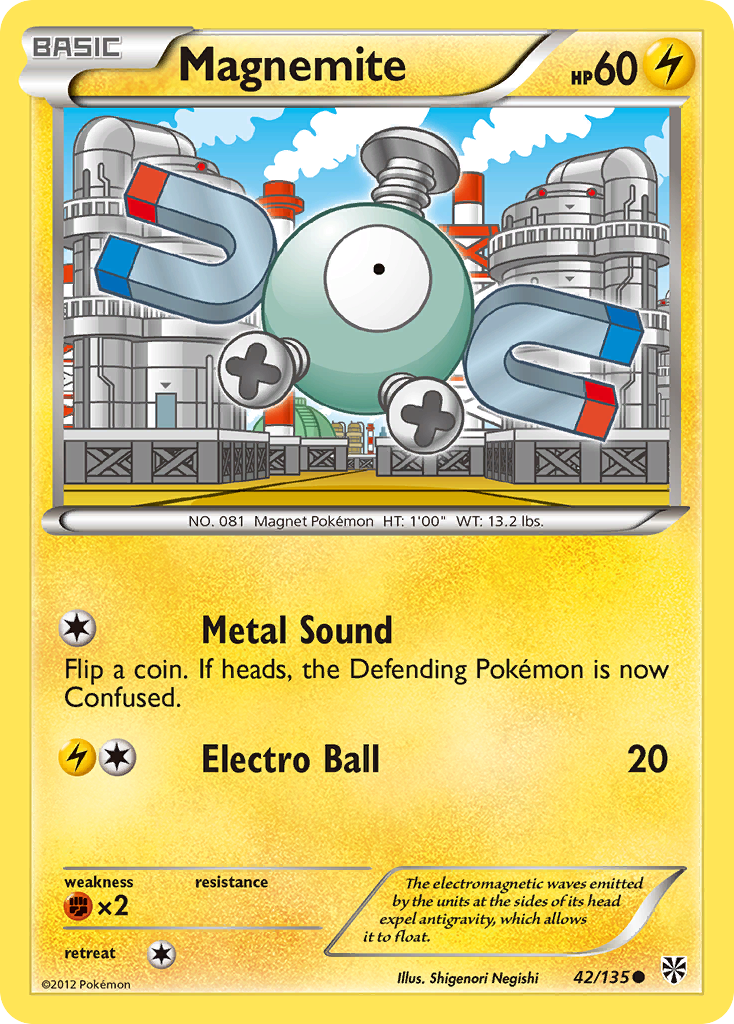 Magnemite (42/135) [Black & White: Plasma Storm] | Pegasus Games WI