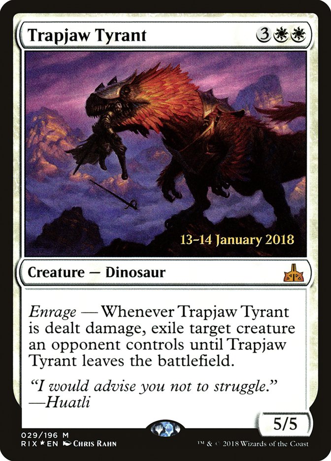 Trapjaw Tyrant [Rivals of Ixalan Prerelease Promos] | Pegasus Games WI