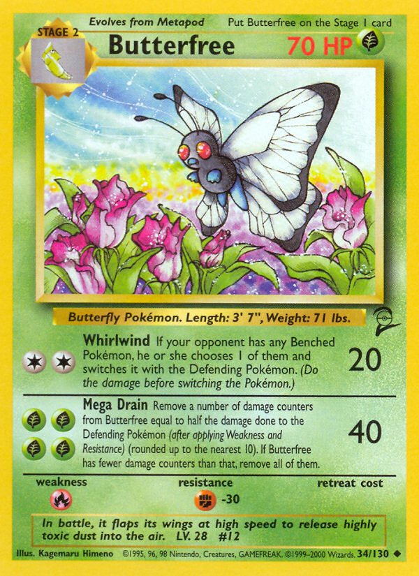 Butterfree (34/130) [Base Set 2] | Pegasus Games WI