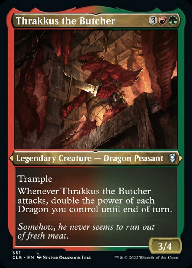 Thrakkus the Butcher (Foil Etched) [Commander Legends: Battle for Baldur's Gate] | Pegasus Games WI