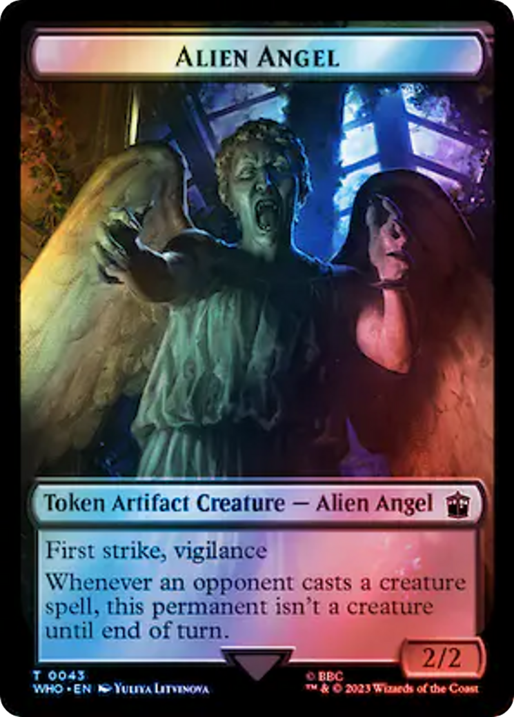 Alien Angel // Clue (0053) Double-Sided Token (Surge Foil) [Doctor Who Tokens] | Pegasus Games WI