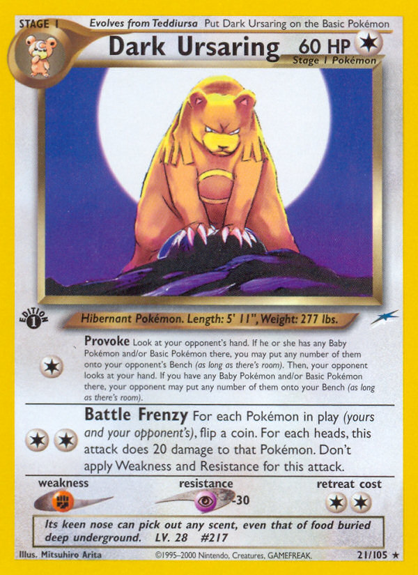 Dark Ursaring (21/105) [Neo Destiny 1st Edition] | Pegasus Games WI