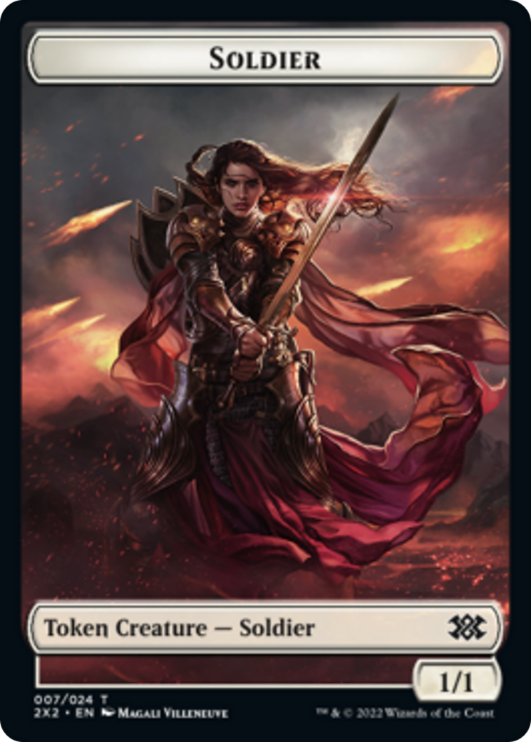 Drake // Soldier Double-Sided Token [Double Masters 2022 Tokens] | Pegasus Games WI