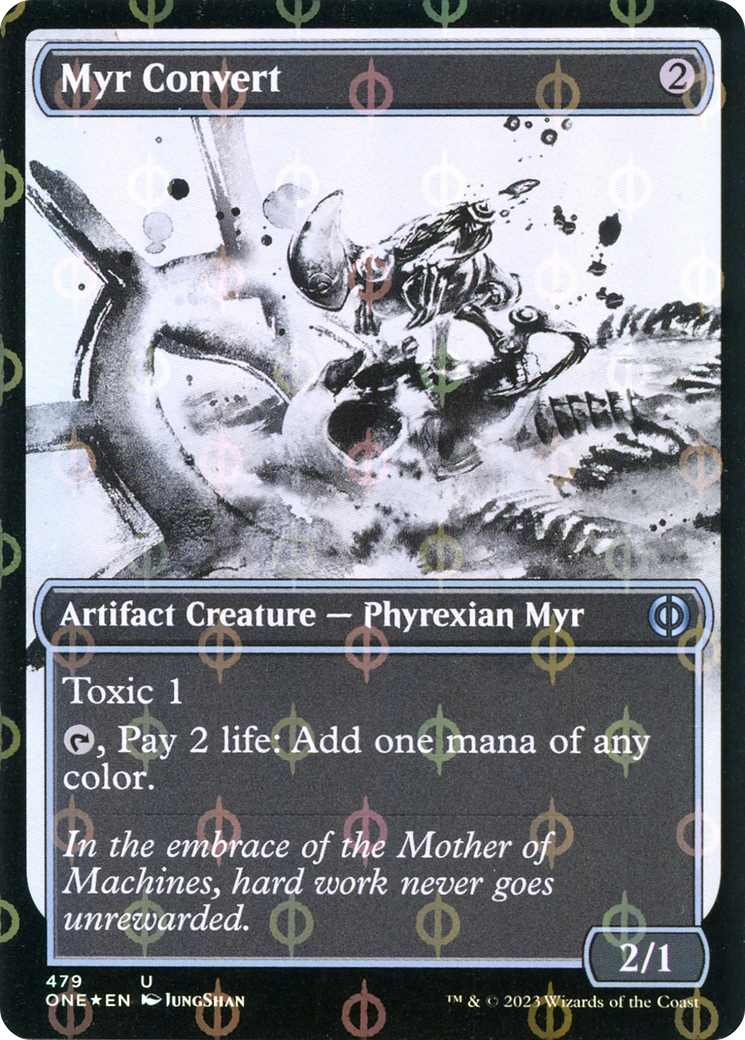 Myr Convert (Showcase Ichor Step-and-Compleat Foil) [Phyrexia: All Will Be One] | Pegasus Games WI