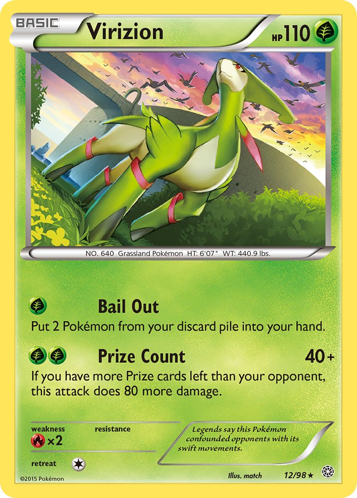 Virizion (12/98) (Theme Deck Exclusive) [XY: Ancient Origins] | Pegasus Games WI