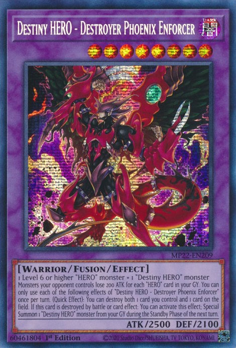 Destiny HERO - Destroyer Phoenix Enforcer [MP22-EN209] Prismatic Secret Rare | Pegasus Games WI