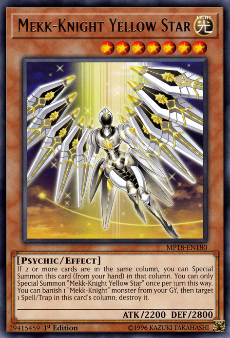 Mekk-Knight Yellow Star [MP18-EN180] Rare | Pegasus Games WI