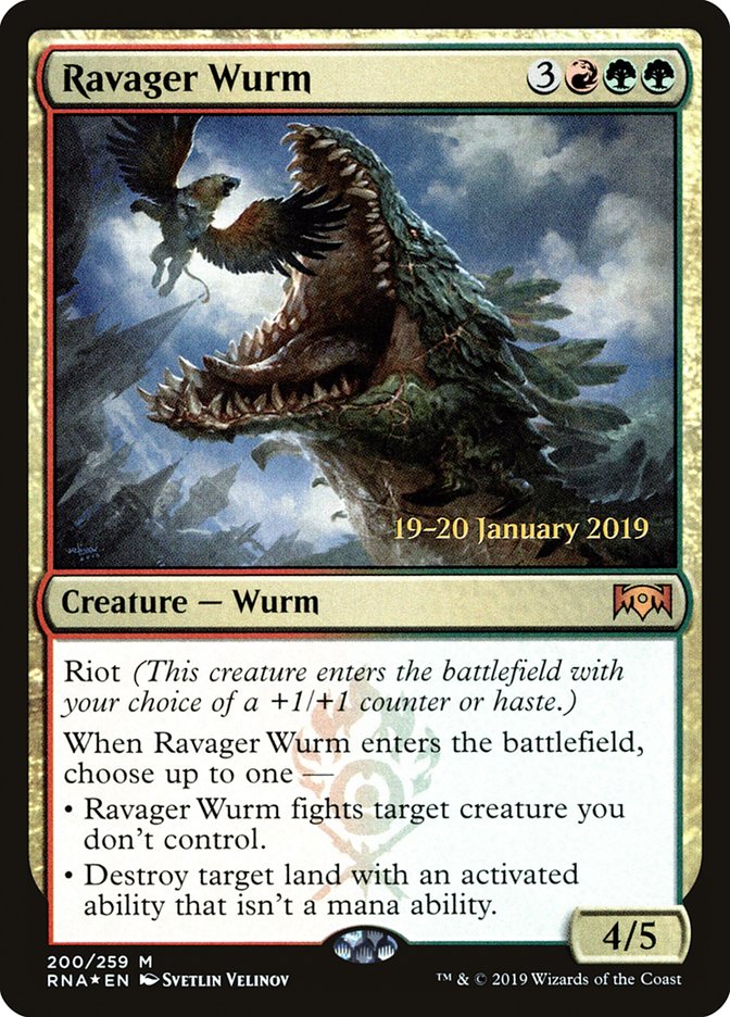 Ravager Wurm [Ravnica Allegiance Prerelease Promos] | Pegasus Games WI