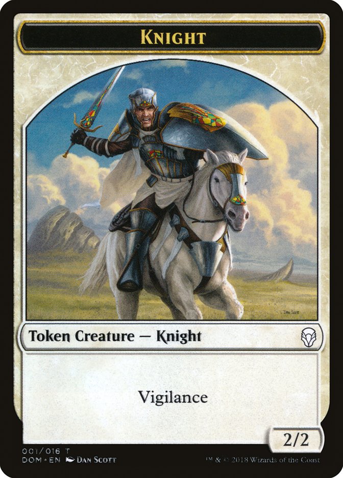 Knight Token (001/016) [Dominaria Tokens] | Pegasus Games WI