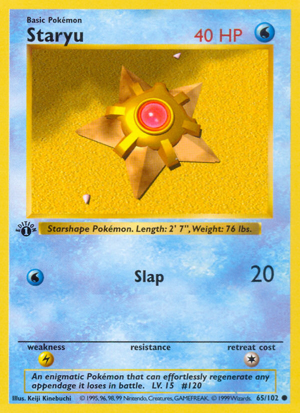 Staryu (65/102) (Shadowless) [Base Set 1st Edition] | Pegasus Games WI