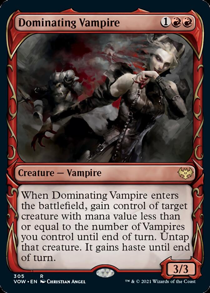 Dominating Vampire (Showcase Fang Frame) [Innistrad: Crimson Vow] | Pegasus Games WI