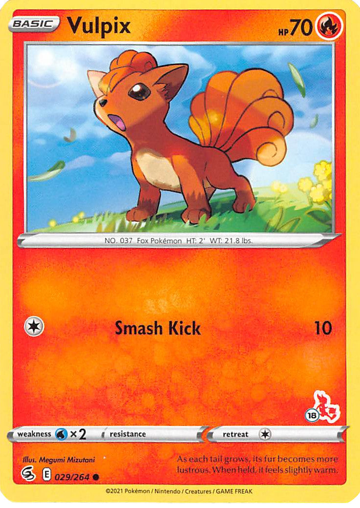 Vulpix (029/264) (Cinderace Stamp #18) [Battle Academy 2022] | Pegasus Games WI