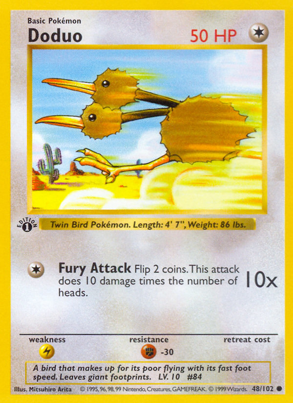 Doduo (48/102) (Shadowless) [Base Set 1st Edition] | Pegasus Games WI