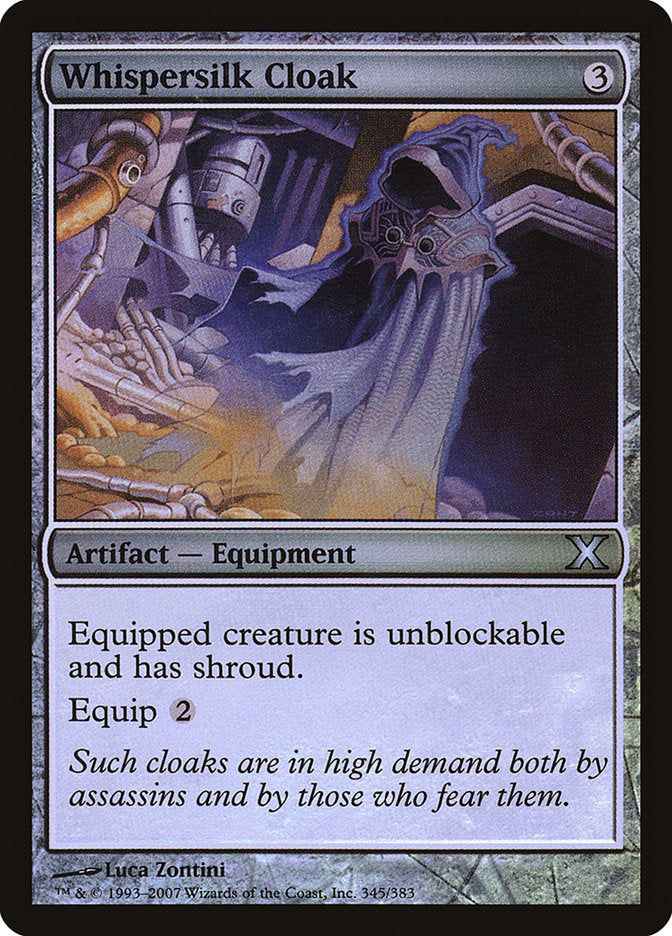 Whispersilk Cloak (Premium Foil) [Tenth Edition] | Pegasus Games WI