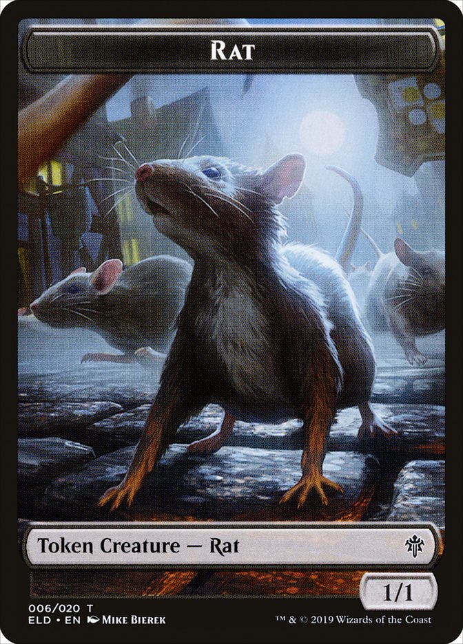 Rat Token [Throne of Eldraine Tokens] | Pegasus Games WI