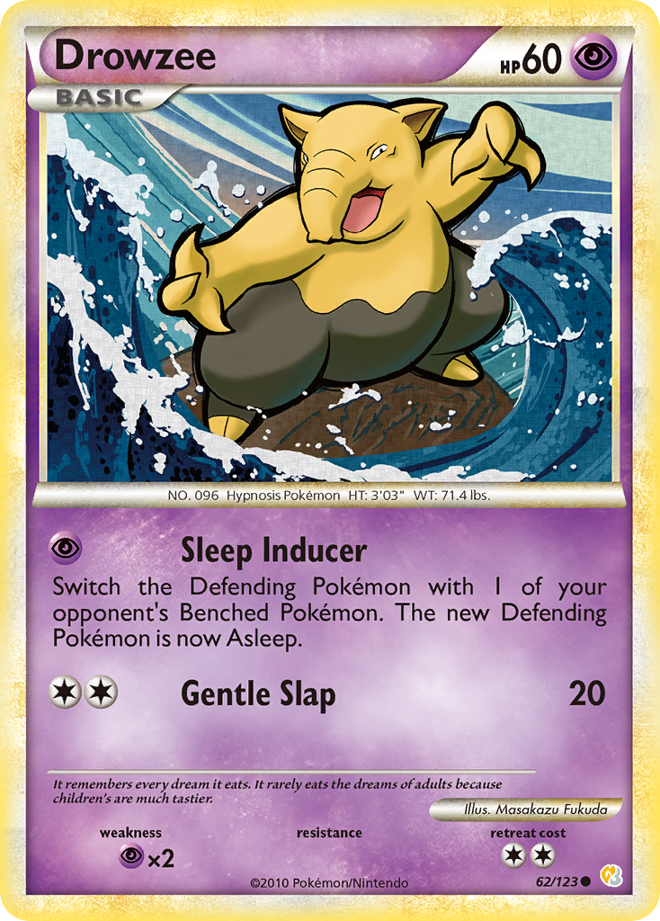 Drowzee (62/123) [HeartGold & SoulSilver: Base Set] | Pegasus Games WI