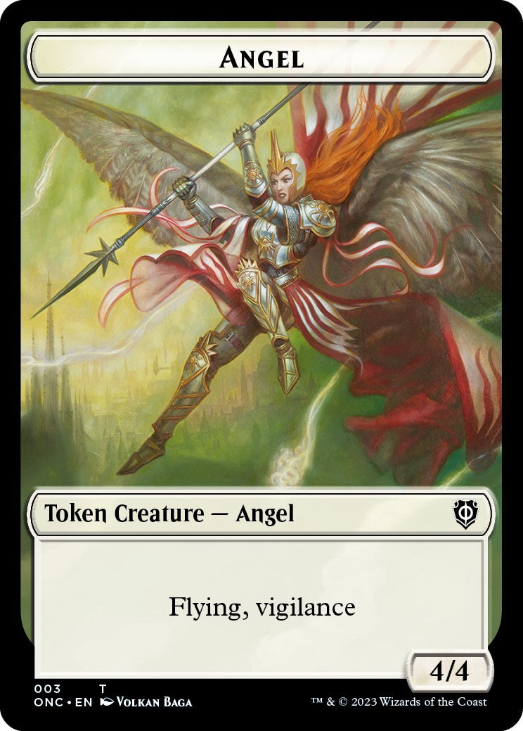 Soldier (008) // Angel Double-Sided Token [Phyrexia: All Will Be One Commander Tokens] | Pegasus Games WI