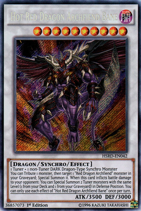 Hot Red Dragon Archfiend Bane [HSRD-EN042] Secret Rare | Pegasus Games WI