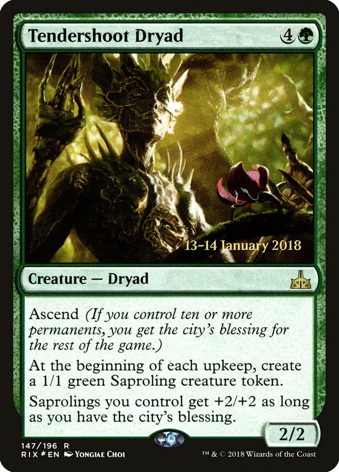 Tendershoot Dryad [Rivals of Ixalan Prerelease Promos] | Pegasus Games WI