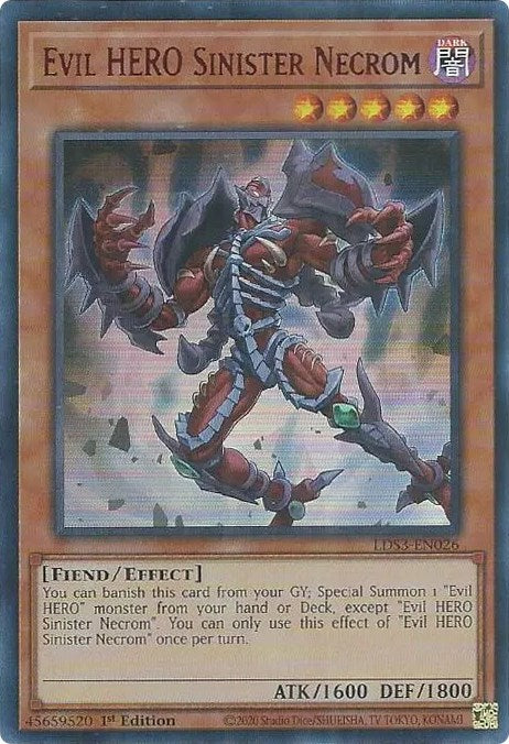 Evil HERO Sinister Necrom (Red) [LDS3-EN026] Ultra Rare | Pegasus Games WI