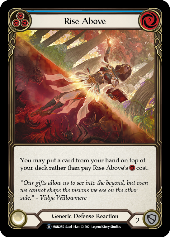 Rise Above (Blue) (Rainbow Foil) [U-MON259-RF] Unlimited Rainbow Foil | Pegasus Games WI