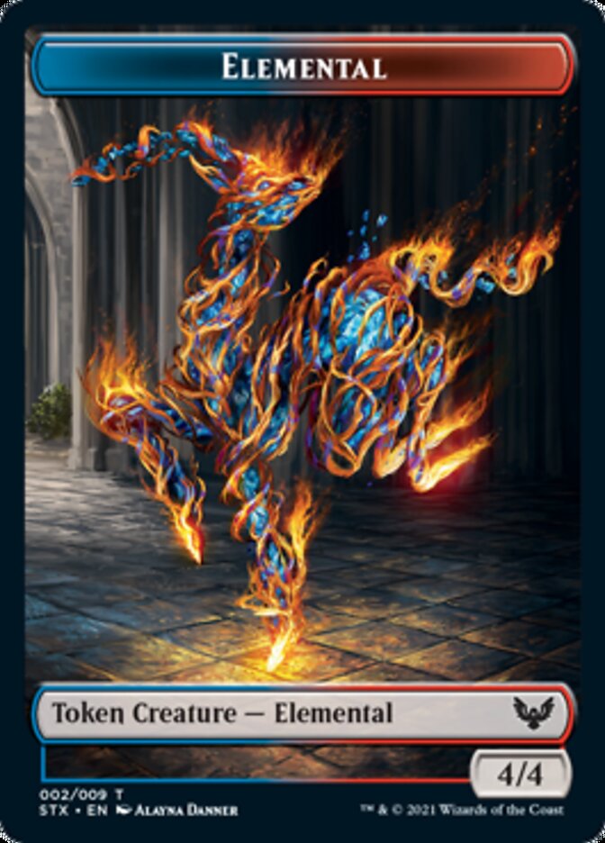 Elemental // Lukka, Wayward Bonder Emblem Double-Sided Token [Strixhaven: School of Mages Tokens] | Pegasus Games WI