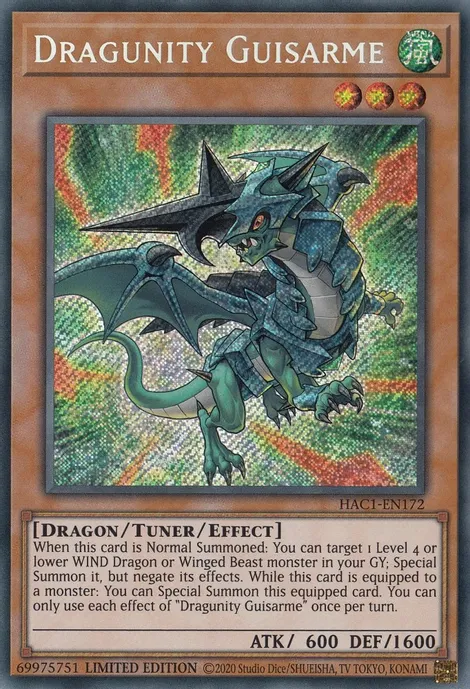 Dragunity Guisarme [HAC1-EN172] Secret Rare | Pegasus Games WI