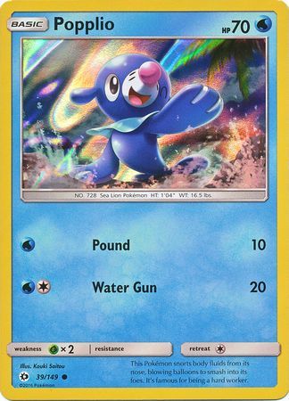 Popplio (39/149) (Water Web Holo) [Sun & Moon: Base Set] | Pegasus Games WI