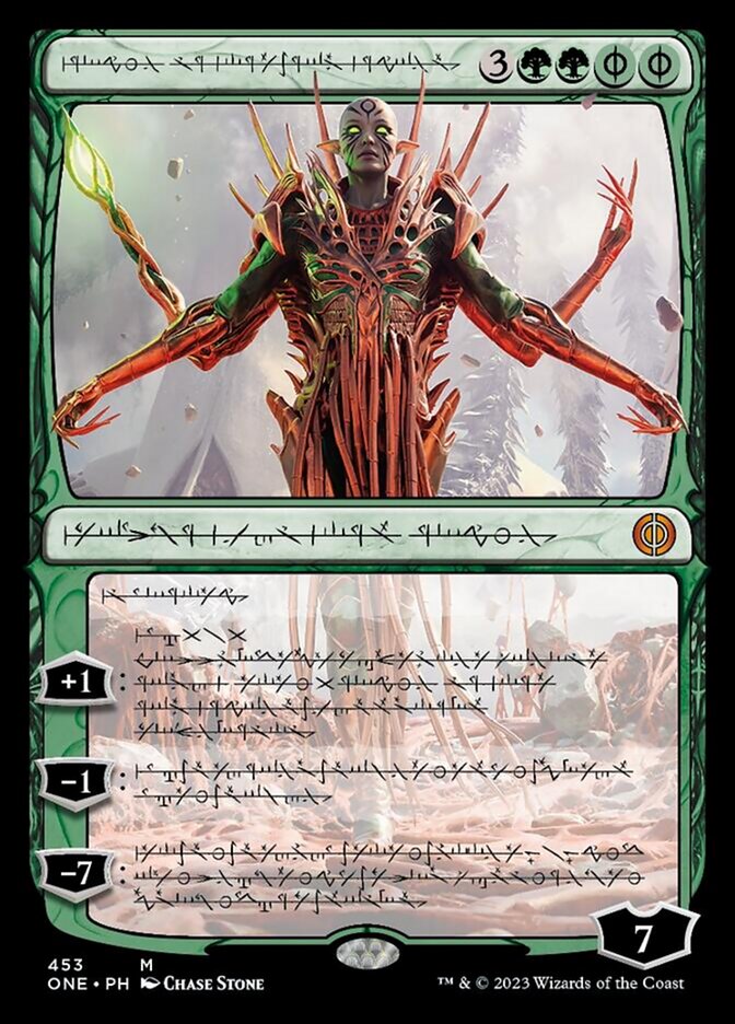 Nissa, Ascended Animist (Phyrexian Step-and-Compleat Foil) [Phyrexia: All Will Be One] | Pegasus Games WI