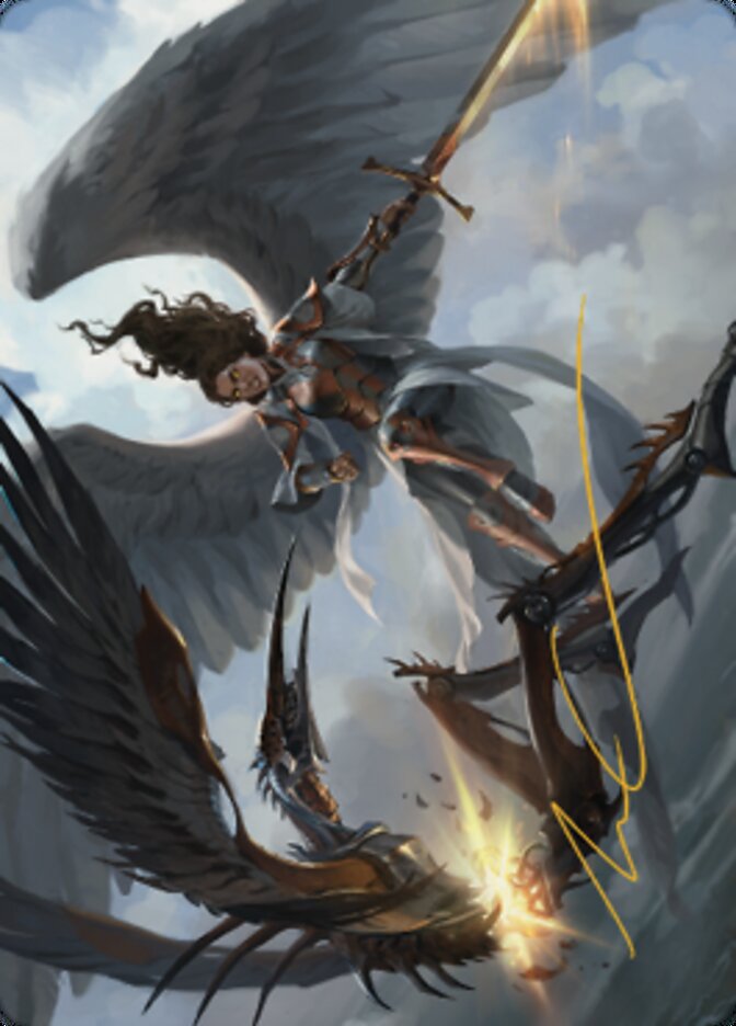 Destroy Evil Art Card (Gold-Stamped Signature) [Dominaria United Art Series] | Pegasus Games WI