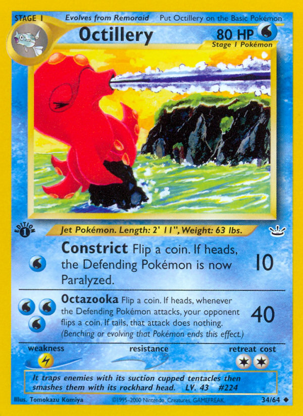 Octillery (34/64) [Neo Revelation 1st Edition] | Pegasus Games WI