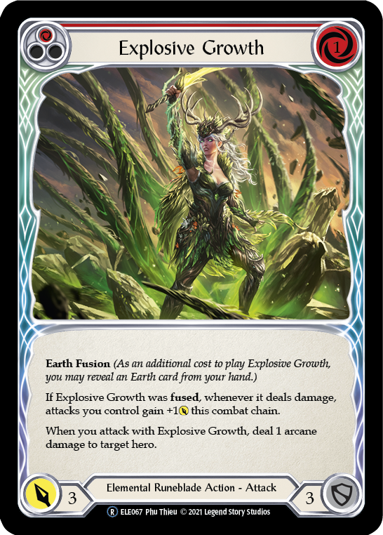 Explosive Growth (Red) [U-ELE067] Unlimited Rainbow Foil | Pegasus Games WI