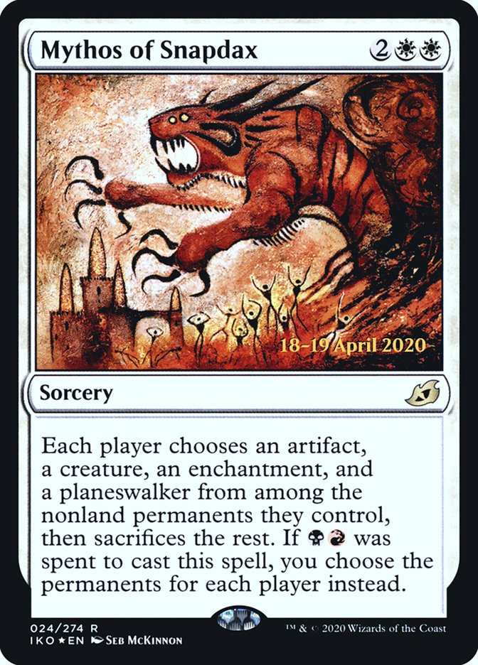 Mythos of Snapdax [Ikoria: Lair of Behemoths Prerelease Promos] | Pegasus Games WI