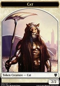 Cat // Cat Warrior Double-Sided Token [Commander 2017 Tokens] | Pegasus Games WI