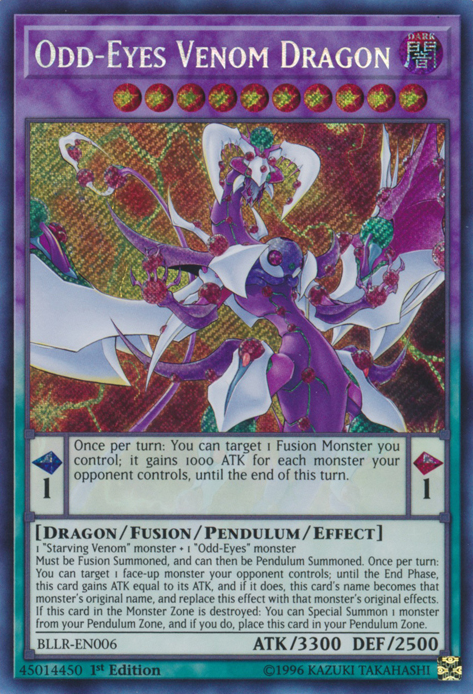 Odd-Eyes Venom Dragon [BLLR-EN006] Secret Rare | Pegasus Games WI