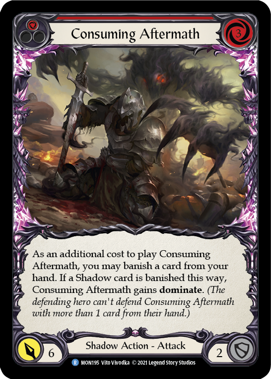 Consuming Aftermath (Red) (Rainbow Foil) [MON195-RF] 1st Edition Rainbow Foil | Pegasus Games WI