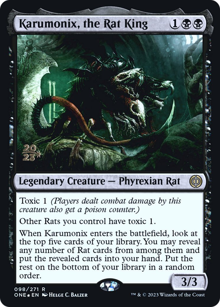 Karumonix, the Rat King [Phyrexia: All Will Be One Prerelease Promos] | Pegasus Games WI