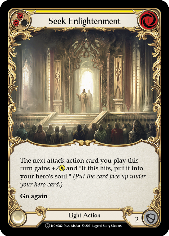 Seek Enlightenment (Yellow) (Rainbow Foil) [U-MON082-RF] Unlimited Rainbow Foil | Pegasus Games WI