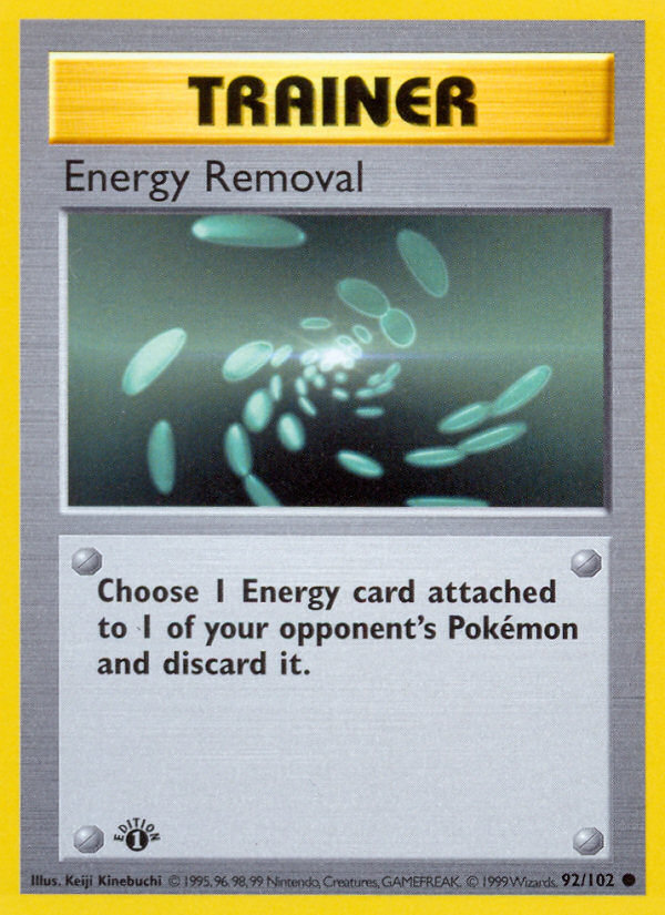 Energy Removal (92/102) (Shadowless) [Base Set 1st Edition] | Pegasus Games WI