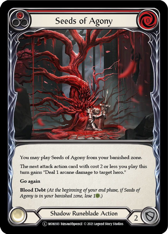 Seeds of Agony (Red) (Rainbow Foil) [U-MON183-RF] Unlimited Rainbow Foil | Pegasus Games WI