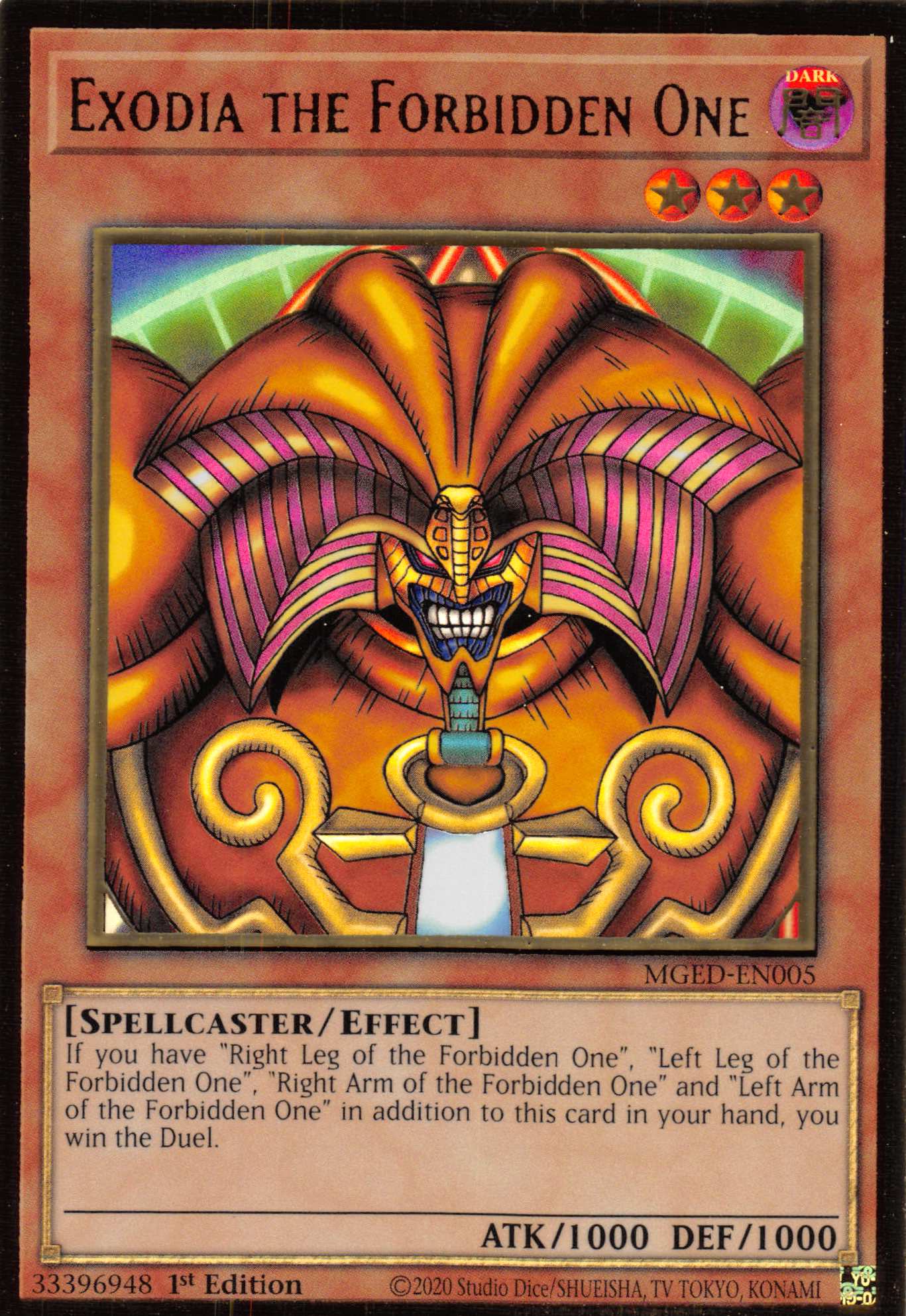 Exodia the Forbidden One [MGED-EN005] Gold Rare | Pegasus Games WI